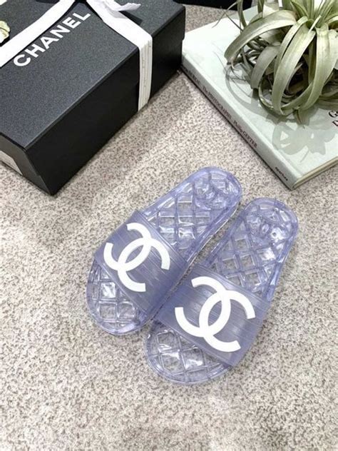 chanel clear jelly slides 2019|chanel slides price.